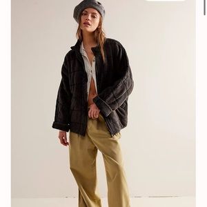 NWT Free People Dolman Quilted Knit Jacket Insulated Black Medium